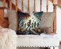 Zombies Spooky Halloween Throw Pillow Machine Washable, Indoor Outdoor Decorative Pillow for Couch, Bed or Patio, 14Hx14W