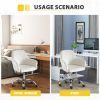 Accent chair Modern home office leisure chair with adjustable velvet height and adjustable casters(beige)