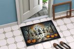 NEW Dancing Skeletons Spooky Halloween Doormat Front Door Mat Indoor Outdoor Rugs for Entryway, Non Slip Washable Low Pile, 18H X 27W