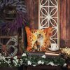 Cymric Cat in Fall Leaves Throw Pillow Machine Washable, Indoor Outdoor Decorative Pillow for Couch, Bed or Patio, 18Hx18W