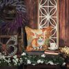Japanese Bobtail Cat in Fall Leaves Throw Pillow Machine Washable, Indoor Outdoor Decorative Pillow for Couch, Bed or Patio, 18Hx18W