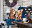 Abyssinian Cat in Fall Leaves Throw Pillow Machine Washable, Indoor Outdoor Decorative Pillow for Couch, Bed or Patio, 18Hx18W