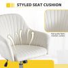 Accent chair Modern home office leisure chair with adjustable velvet height and adjustable casters(beige)