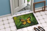 NEW Monarch Glover Fly Butterfly Doormat Front Door Mat Indoor Outdoor Rugs for Entryway, Non Slip Washable Low Pile, 18H X 27W