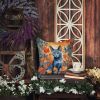 Russian Blue Cat in Fall Leaves Throw Pillow Machine Washable, Indoor Outdoor Decorative Pillow for Couch, Bed or Patio, 14Hx14W