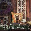 Havana Brown Cat in Fall Leaves Throw Pillow Machine Washable, Indoor Outdoor Decorative Pillow for Couch, Bed or Patio, 18Hx18W