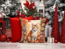 Ural Rex Cat in Fall Leaves Throw Pillow Machine Washable, Indoor Outdoor Decorative Pillow for Couch, Bed or Patio, 14Hx14W