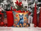 Russian Blue Cat in Fall Leaves Throw Pillow Machine Washable, Indoor Outdoor Decorative Pillow for Couch, Bed or Patio, 14Hx14W