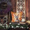 Peterbald Cat in Fall Leaves Throw Pillow Machine Washable, Indoor Outdoor Decorative Pillow for Couch, Bed or Patio, 14Hx14W