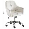 Accent chair Modern home office leisure chair with adjustable velvet height and adjustable casters(beige)