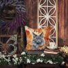 Nebelung Cat in Fall Leaves Throw Pillow Machine Washable, Indoor Outdoor Decorative Pillow for Couch, Bed or Patio, 18Hx18W